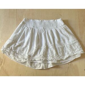 Hollister White Ultra High-Rise Skirt Women’s Size Large | Boho Mini Layered